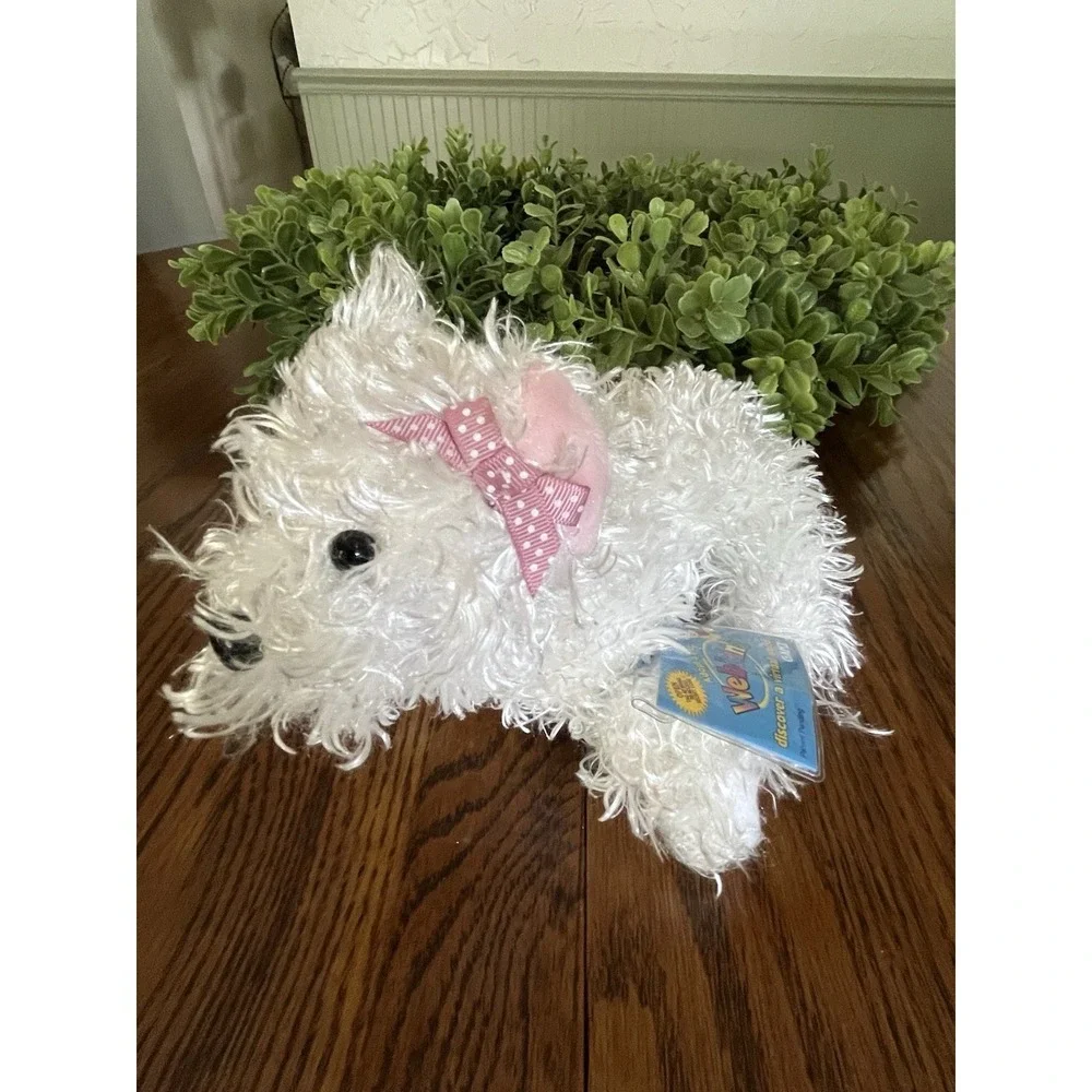 Webkinz White Terrier Code Tags Sealed Unused White Furry Fuzzy Puppy Dog Plush‎